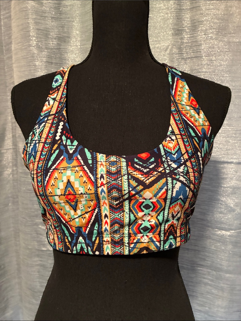 Mossimo Aztec Athletic Crop Tank Top - Multicolor